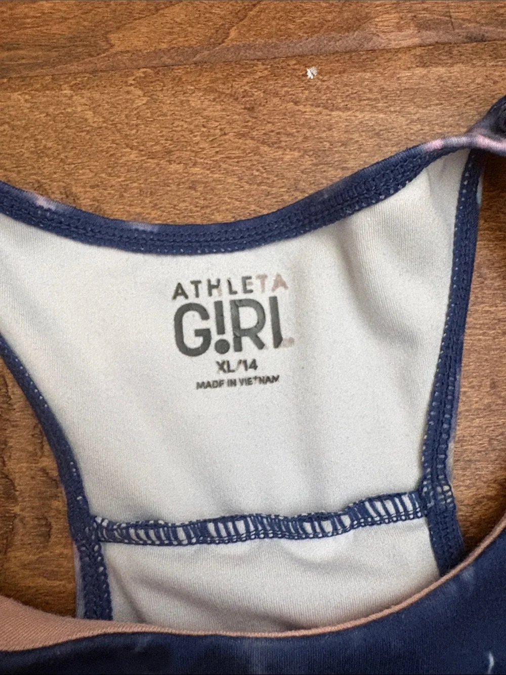Athleta Girl Navy Blue Layered Racerback Tank Top